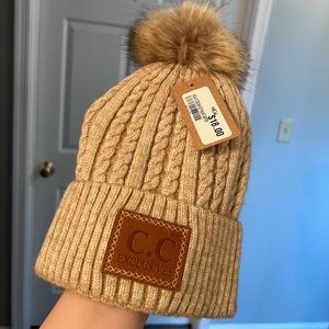 Cream CC Beanie